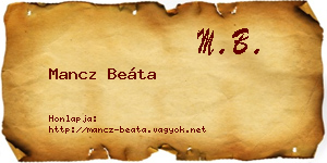 Mancz Beáta névjegykártya