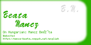 beata mancz business card